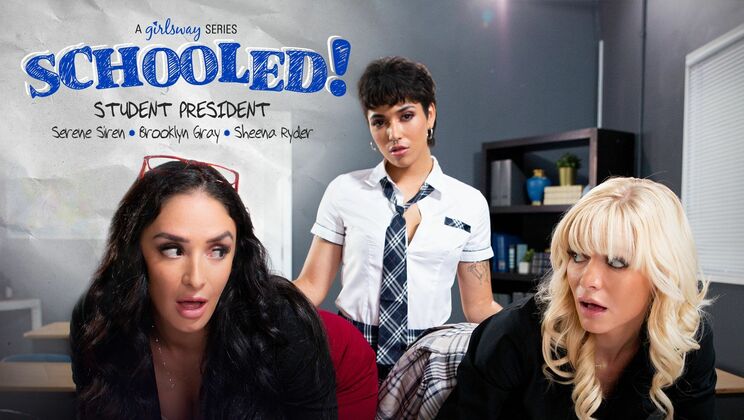 Lesbian Threesome Classroom