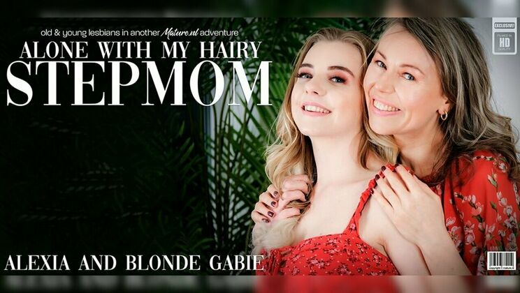Blonde and Beautiful Gabie Licks Stepmom Alexia's Wet Hairy Pussy