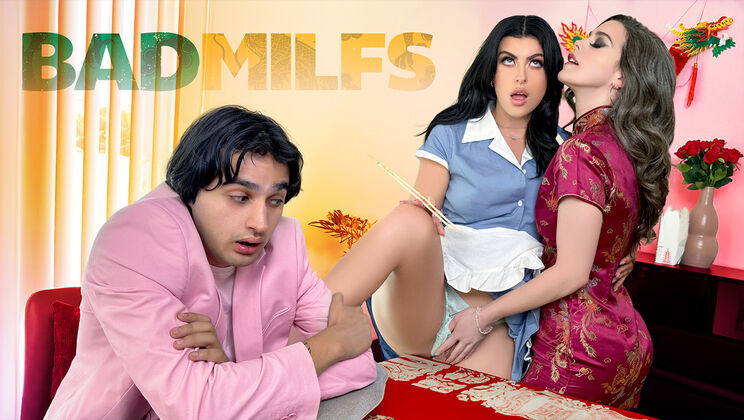 [BadMilfs] - Favorite Waitress Gets Filthy with Two - Elias Cash - Gal Ritchie - Nicole Emma Vaunt
