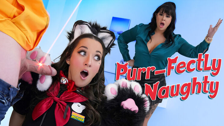 [AskYourMother] - MILF Stepmom Punishes Neko Girl and Stepson with Double Blowjob