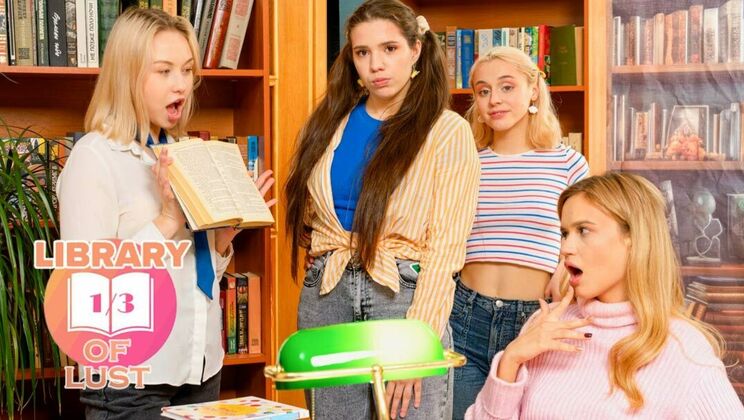 [ClubSweethearts] - European Lesbians Face Sitting & Kissing in Library Sex - Part 1