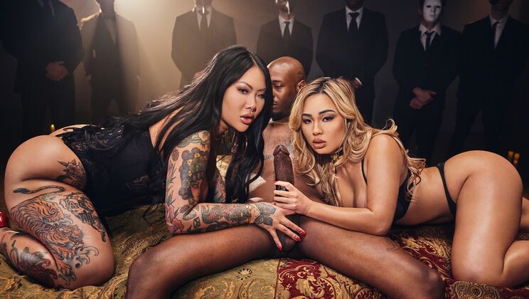 [Deeper] - Bare Witness: Blonde and Brunette Ride Hard in Interracial Action - Anton Harden - Connie Perignon - Kazumi