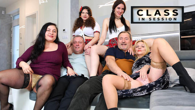 [GrandparentsX] - Students Bang Teachers - Group Sex with Pussy Licking Action - Lucas Knight - Mya Evans - Martin Bobes - Christina Santes - Melani Mendes - Rosie Smile