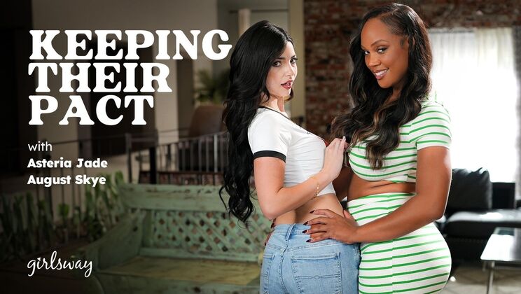 Lesbian MILF Pact: Brunette & Ebony Curvy Girls with Big Natural Tits