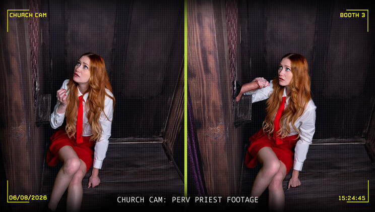 Freckled Cutie Sucks Dick Deep in Church